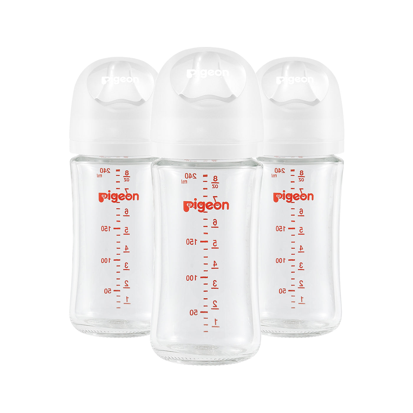 Pigeon Wide Neck Nursing Bottle 8oz/240ml Glass 3pc with M nipple-1