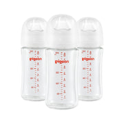 Pigeon Wide Neck Nursing Bottle 8oz/240ml Glass 3pc with M nipple-1