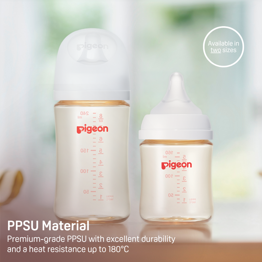 PPSU Wide Neck Baby Bottle 2 Packs, 8.1 Oz (3+ months)
