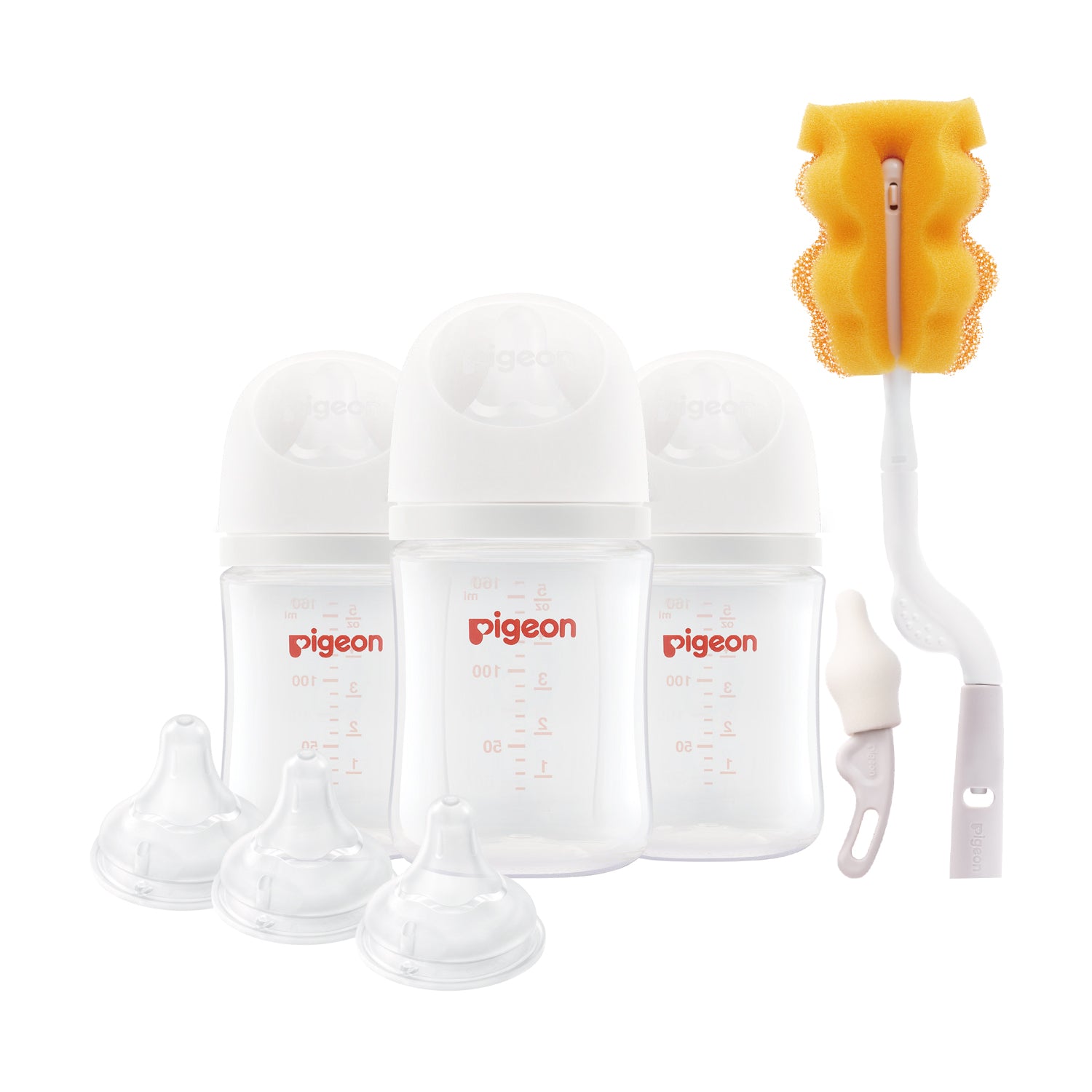 Newborn Set PP 5Oz/160ml*3 nipple S*3 bottle spong brush nipple brush