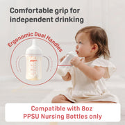PPSU baby bottles 8.1 oz 2 packs + Baby handles 2 packs(3+ month)-2