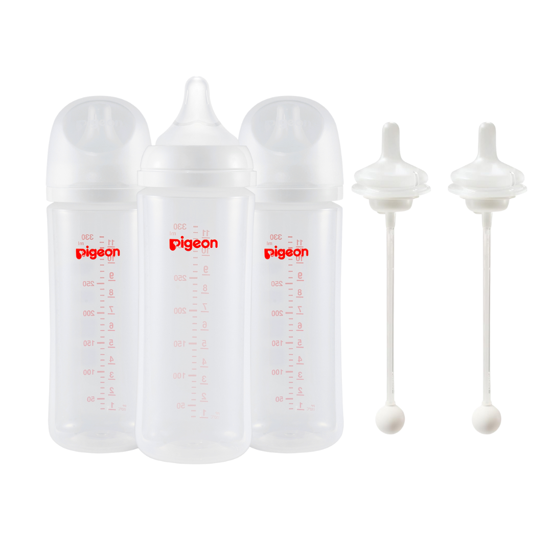 11.2 OZ(6+ month) 3 packs PP bottles + Weaning Silicone Sipper 2 packs-1