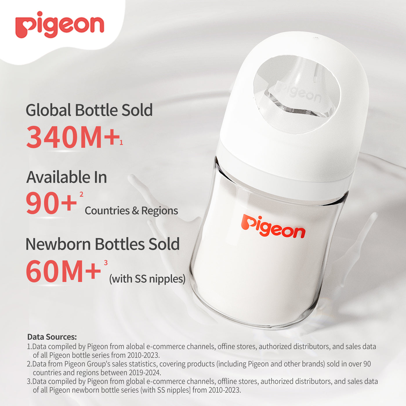 Pigeon Wide Neck Nursing Bottle 8oz/240ml Glass 3pc with M nipple-2