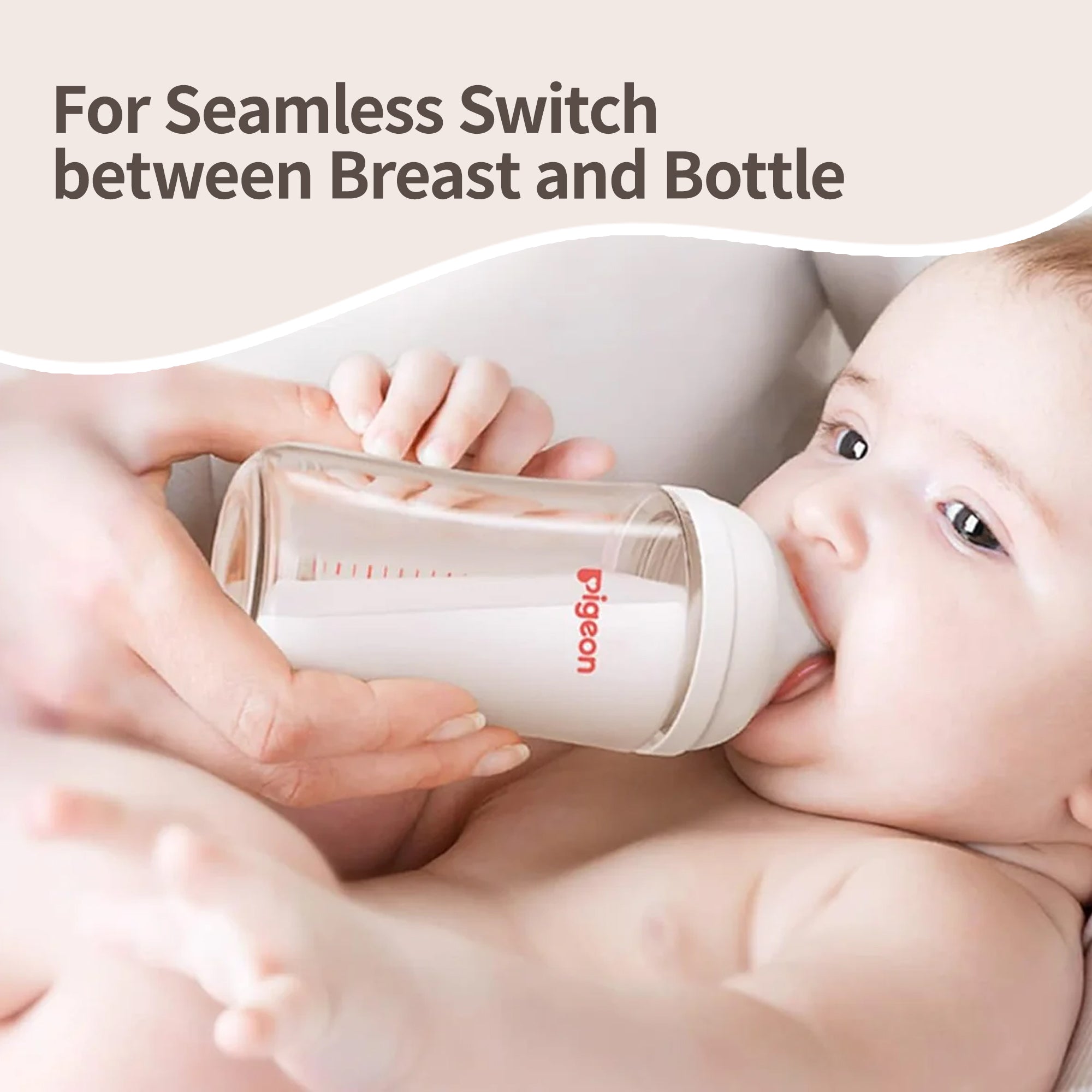 Pigeon Wide Neck Nursing Bottle 5Oz/160ml Glass 3pc with SS nipple