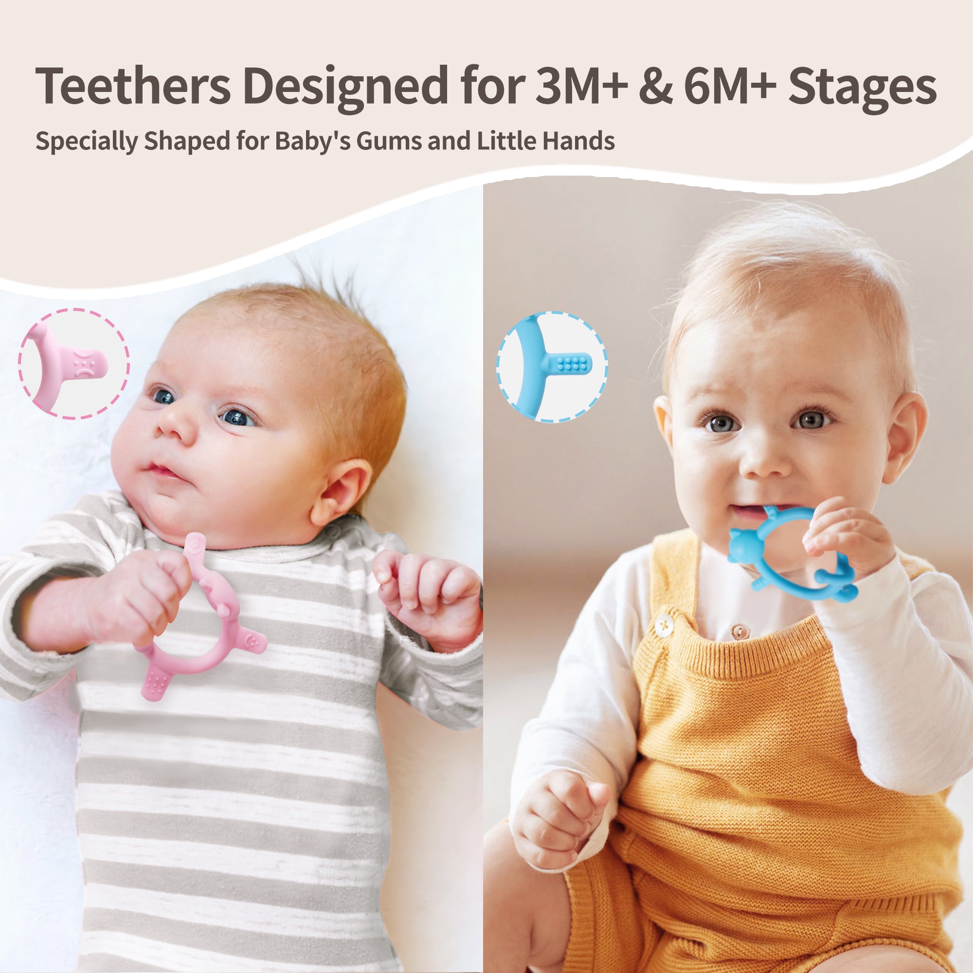 Pigeon Silicone Teether Set(Blue&Green)