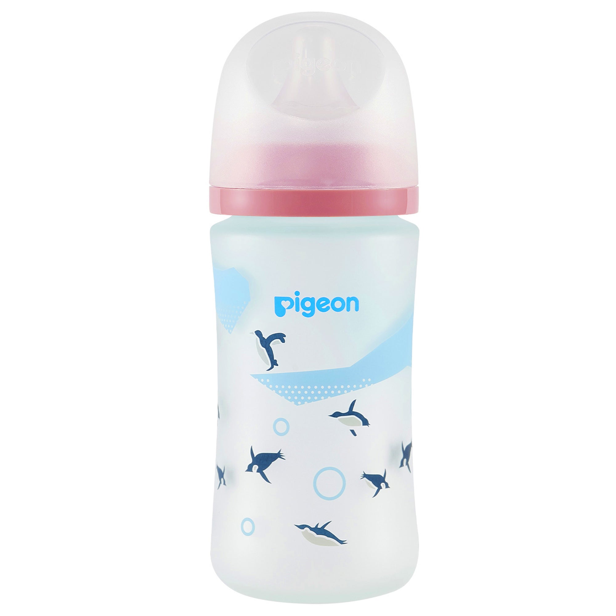 Silicone Coating Wide Neck Baby Bottle, Penguin, 8.1 Oz