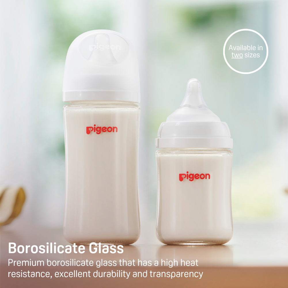 Glass Wide Neck Baby Bottle, 2 Packs, 5.4 Oz(160ml) for newborns