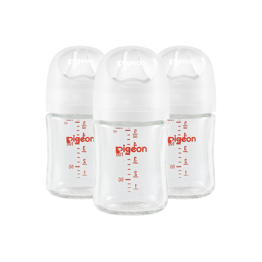 Pigeon Wide Neck Nursing Bottle 5Oz/160ml Glass 3pc with SS nipple