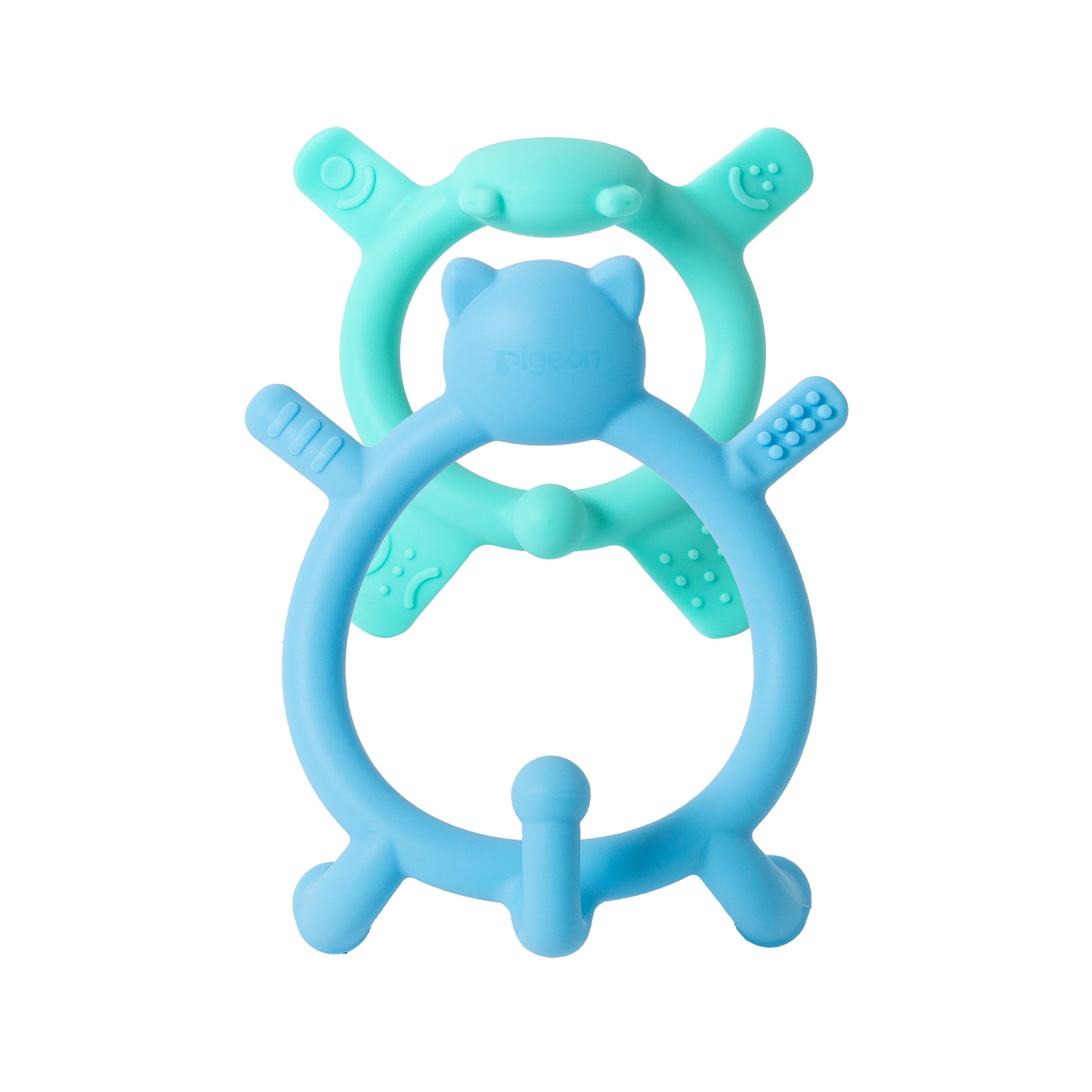Pigeon Silicone Teether Set(Blue&Green)