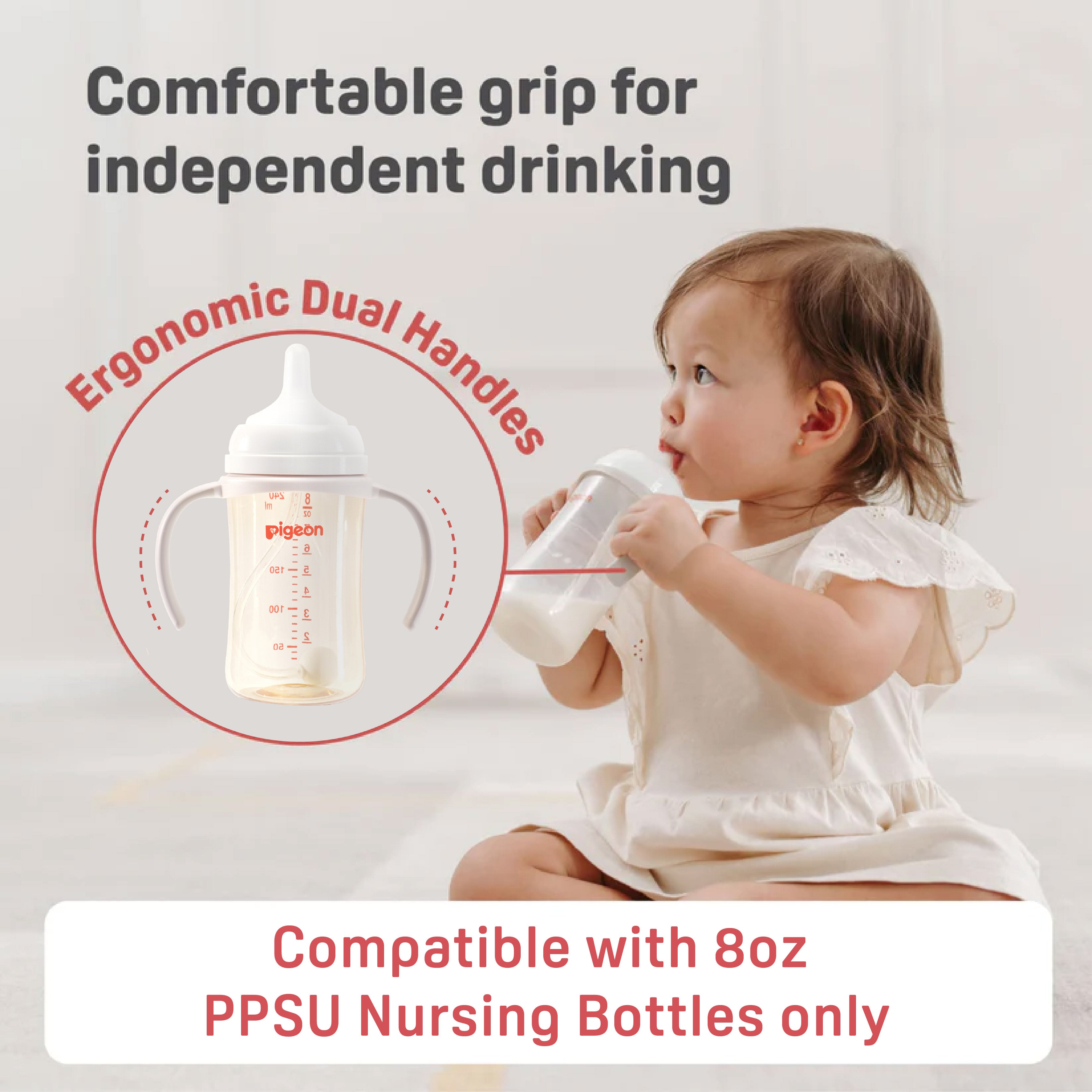 PPSU baby bottles 8.1 oz 2 packs + Baby handles 2 packs(3+ month)