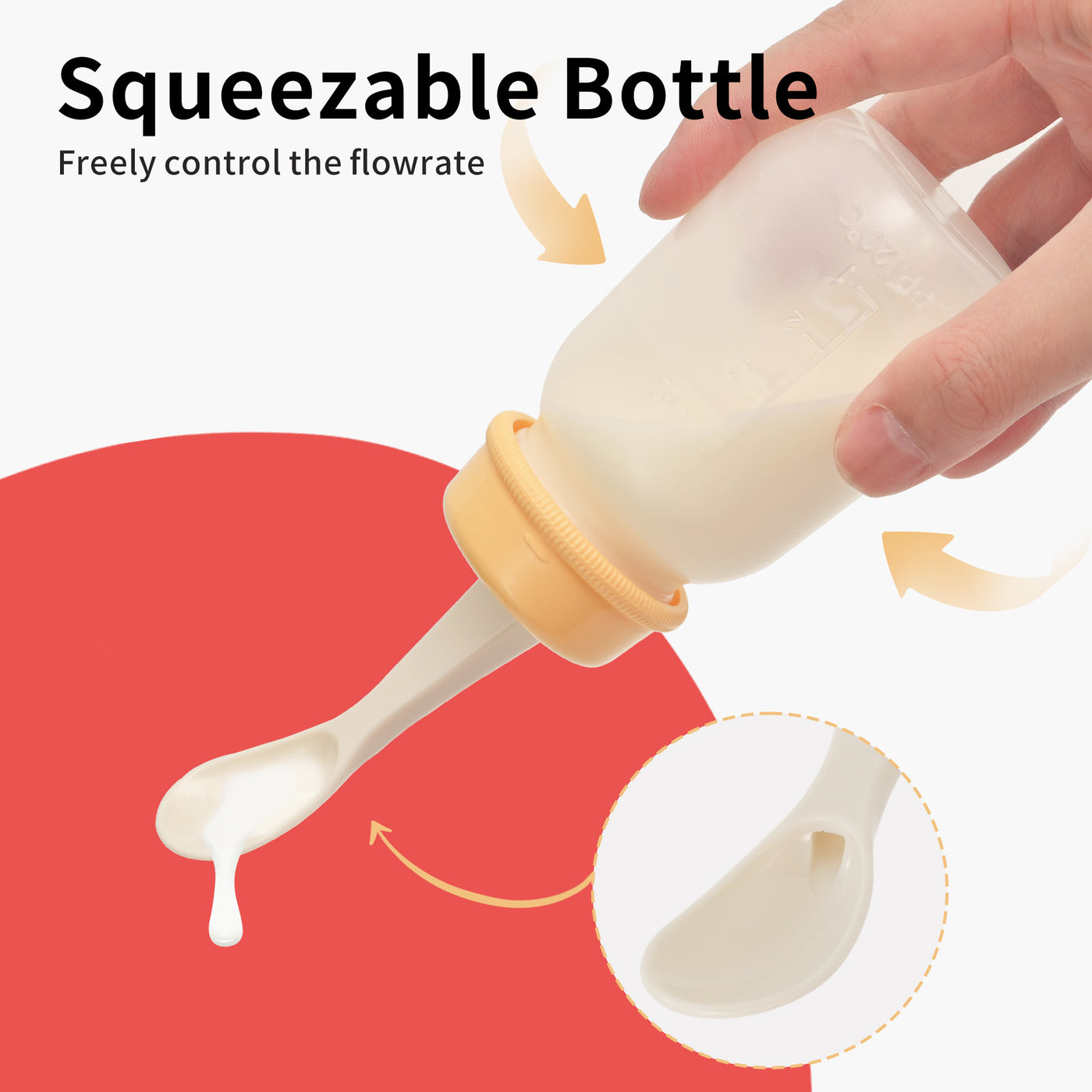 Pigeon Baby Weaning Spoon with Squeeze Bottle with Cleaning Brush 4 Oz(6 Months+)-3