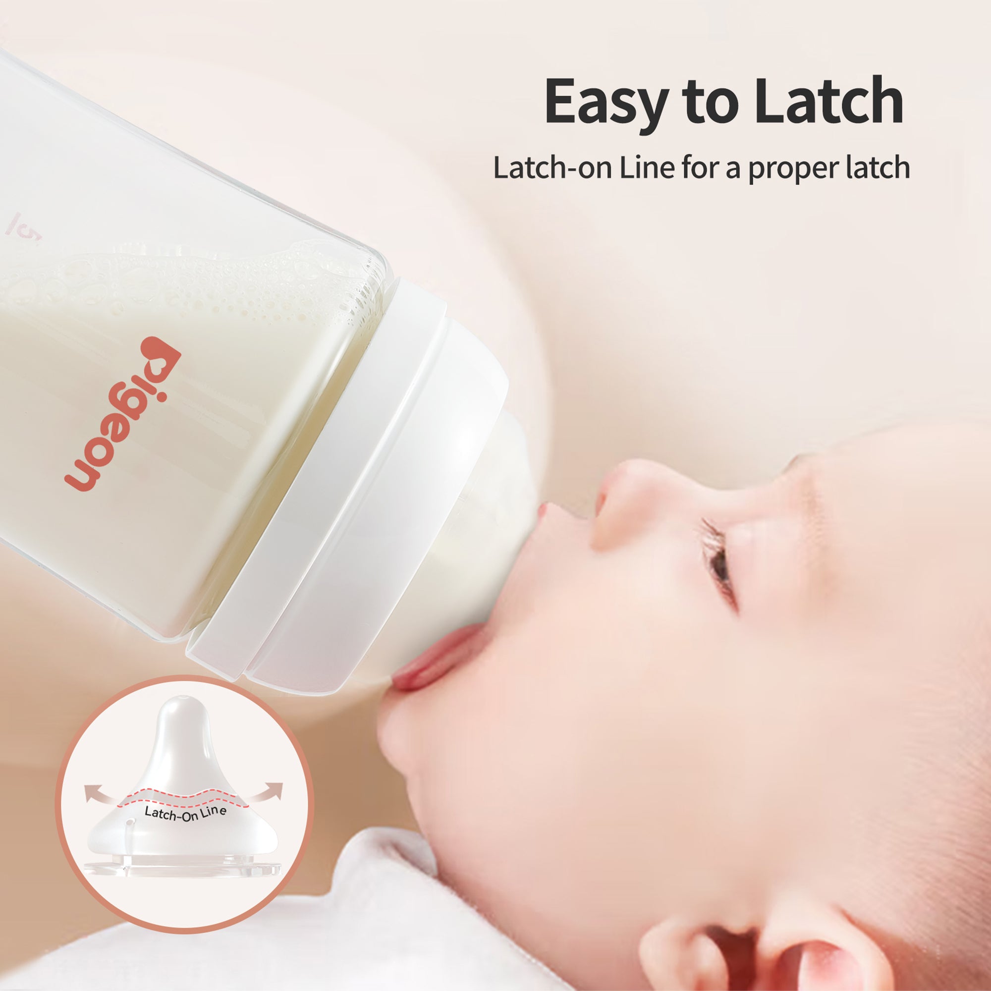 Pigeon Wide Neck Nursing Bottle 5Oz/160ml Glass 3pc with SS nipple