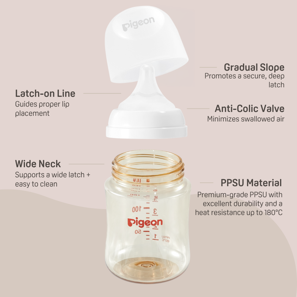 PPSU Wide Neck Baby Bottle for Newborns 2 Packs,5.4 Oz