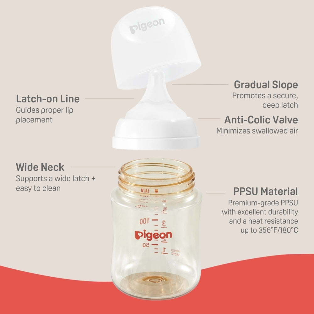PPSU Wide Neck Baby Bottle for Newborns 2 Packs,5.4 Oz