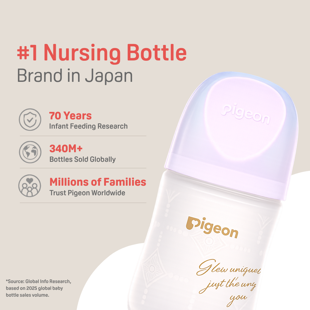 Pigeon Glass Bottle With Silicone Coating Pearl Gift Set