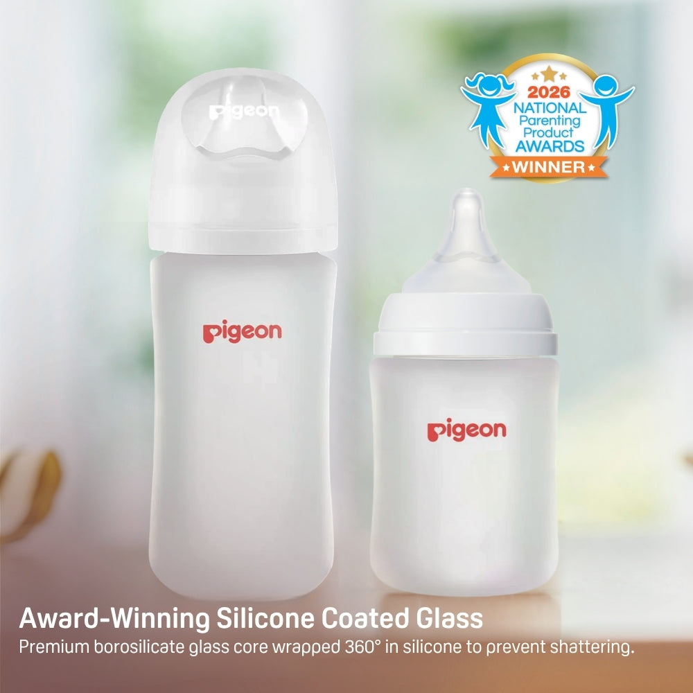 5oz-Silicone Coated Glass-Baby Bottle-Wide Neck-Pack of 2