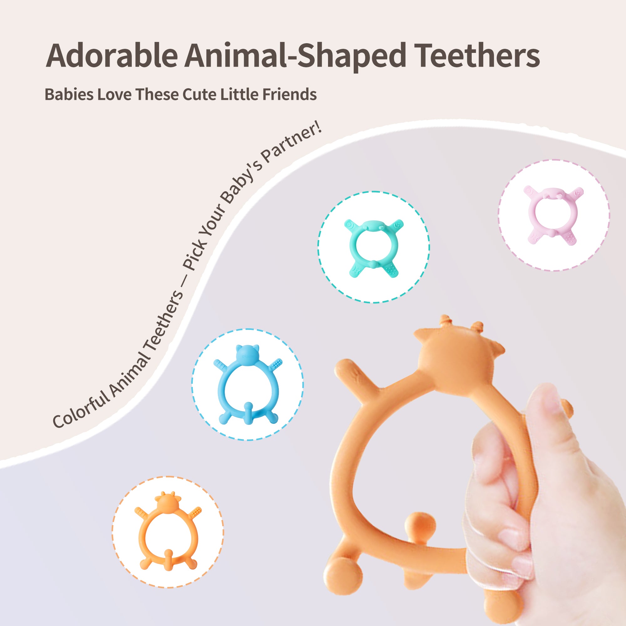 Pigeon Deer Silicone Teether for sipping(Orange)