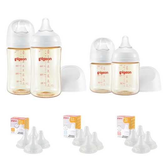 PPSU Wide Neck Baby Bottle Bundle for Newborn(0~3+ m)
